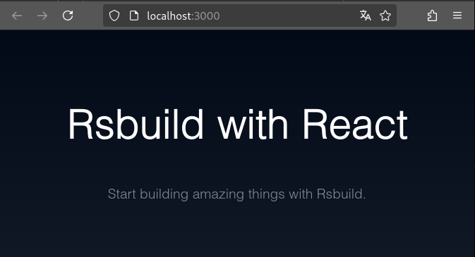 Rsbuild with React Rsbuild with React